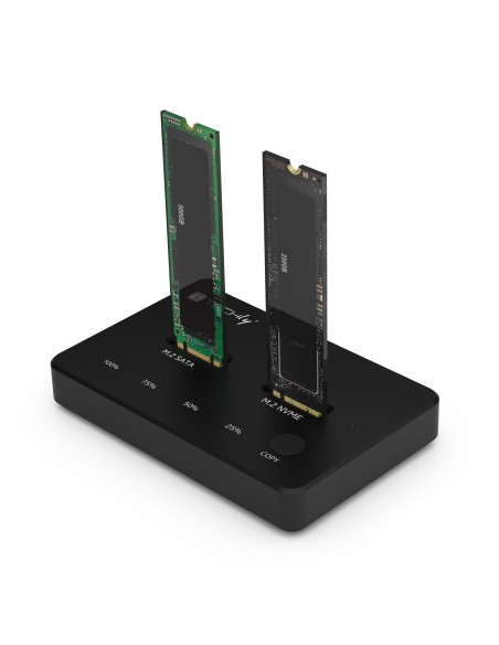 Docking Station Dual-Bay SSD M.2 NVME PCIe SATA 10 Gbps Duplicatori Clone Offline