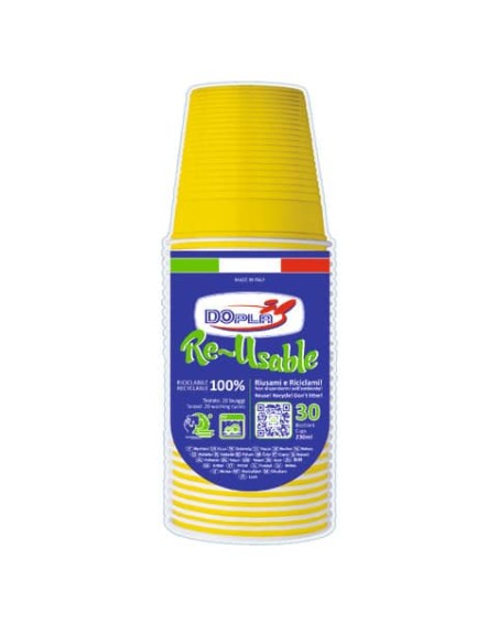 Stoviglie monouso Reusable gialle