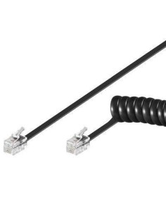 Cavo telefonico spiralato per cornetta 4mt RJ10 4P4C Nero