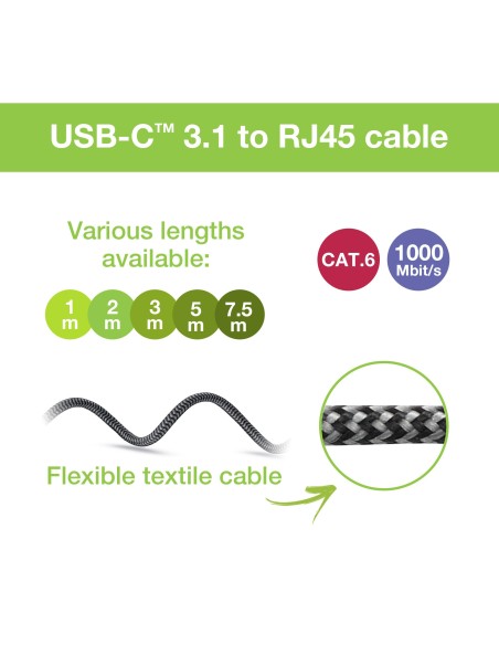 Cavo USB-C™ Maschio a Ethernet RJ45 Maschio 2m