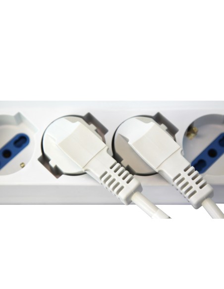 Multipresa 5 Posti Italiana Bipasso con 2 Prese USB