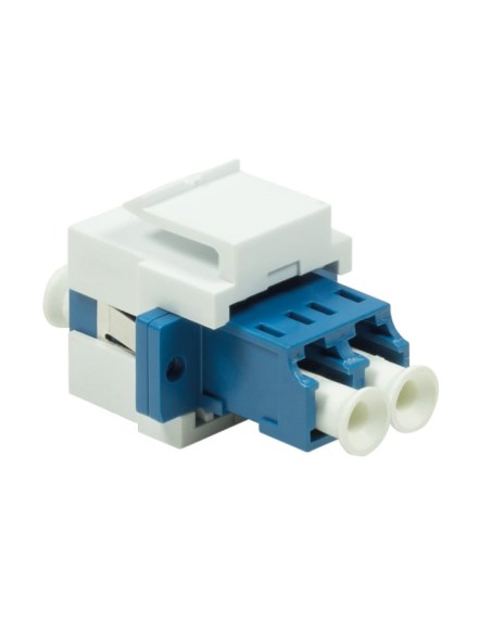 Giunto Fibra LC Duplex Monomodale per Keystone Blu e Bianco
