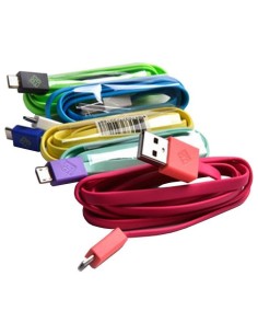 Cavo Flat USB AM a Micro USB M 1m Azzurro / Bianco 2