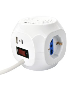 Multipresa a Cubo 4 Posti con USB-A e USB-C™ QC3.0 e Ricarica Wireless