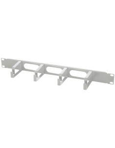 Pannello Passacavi 4 Anelli Lunghi 3 Fori 1U Grigio 2