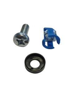 Kit Set 50 Viti, 50 Dadi prigionieri e 50 Rondelle per Montaggio Rack Silver
