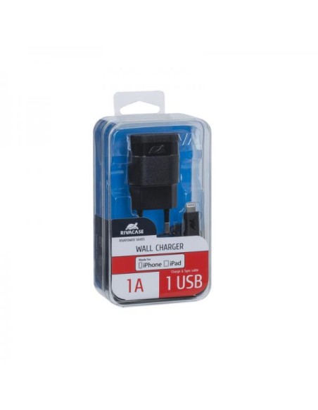 CARICATORE DA PARETE - 1A USB NERO