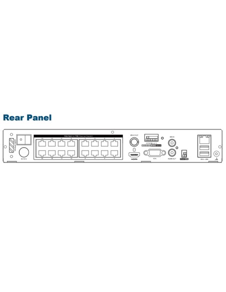 Videoregistratore NVR 16 Canali H.265 con 16 Canali PoE, AVH2117AX