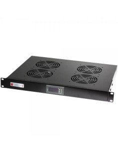 Gruppo 4 Ventole 1U per Rack 19'' con Termostato LED Nero