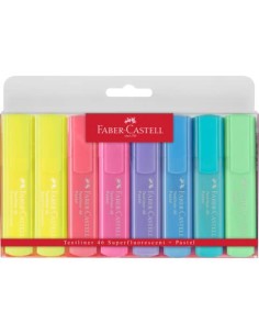 Evidenziatori Faber-Castell Textliner 46 Pastel 1-2-5 mm - colori assortiti - Conf. 8 pezzi - 154681
