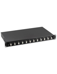 Cassetto Ottico 19'' con 12 bussole LC Duplex Multimodale OM2 Nero