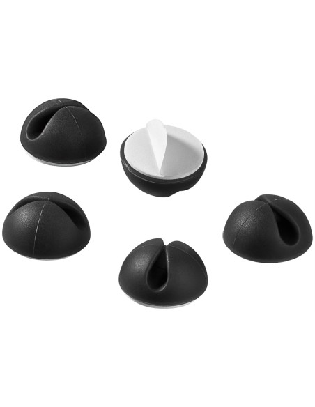 Set Fermacavo Adesivi da Scrivania Nero
