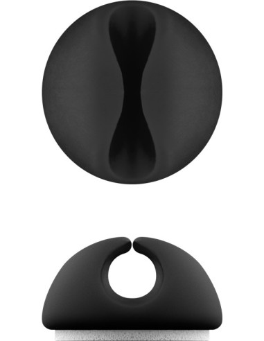 Set Fermacavo Adesivi da Scrivania Nero