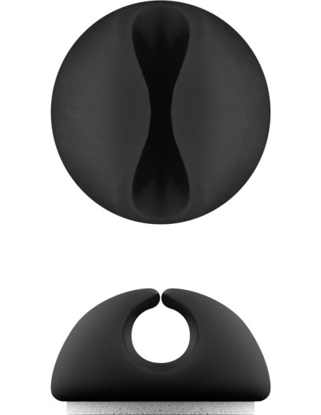 Set Fermacavo Adesivi da Scrivania Nero