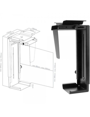 Supporto PC Sotto Scrivania / Parete Regolabile