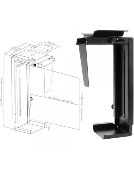 Supporto PC Sotto Scrivania / Parete Regolabile