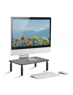 Supporto per Monitor Ergonomico Regolabile con 3 Altezze in Metallo Nero