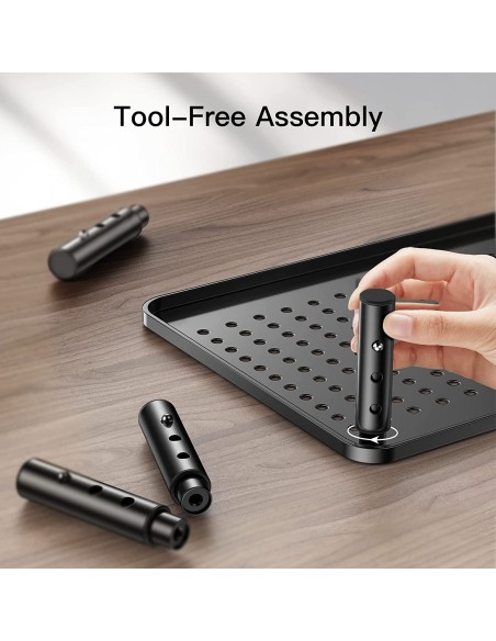 Supporto per Monitor Ergonomico Regolabile con 3 Altezze in Metallo Nero