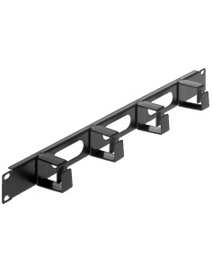 Pannello Passacavi 4 Anelli Corti 3 Fori 1U Nero