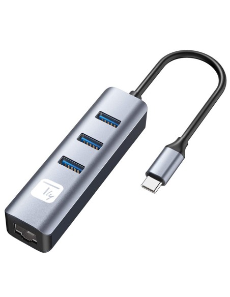 Adattatore Convertitore USB-C™ a RJ45 Gigabit con Hub 3 Porte USB 5 Gbps