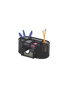 Portaoggetti Q-Connect 23,5x10x11,2 cm nero con cassetto - 7 scomparti KF18472 2
