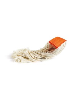 Mop in cotone Perfetto Factory 400 gr bianco / fascetta arancio 0026H