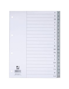Divisori alfabetici Q-Connect A-Z 22,5x29,7 cm grigio 20 pagine KF01817 2