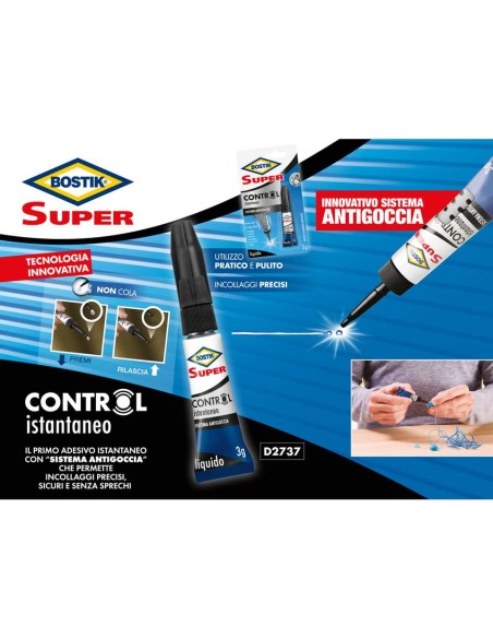 Colla attaccatutto cianoacrilica Bostik Super Control 3 gr - D2737
