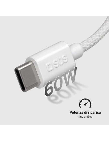 Cavo in tessuto SBS USB-A e USB-C - lunghezza 1,5 m - grigio TECABLETISSUEUSBCG