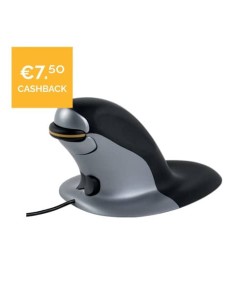 Mouse verticale Penguin® filo grigio/nero 2
