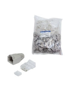 Plug Cat.6 RJ45 e Copriconnettore per Cavo Non Schermato 100pz Grigio 2