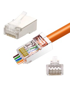 Confezione 100 Plug modulari RJ45 Passanti Cat6 STP