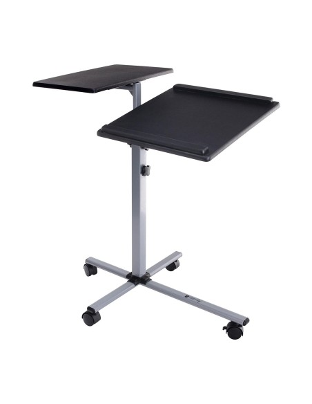 Carrello per Proiettore e Notebook a Due Ripiani Regolabile in Altezza