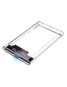 Box HDD/SSD Esterno per Disco Rigido 2.5'' USB 3.0 Trasparente con LED