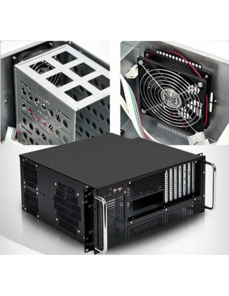 Chassis Industriale Rack 19''/Desktop 4U Ultra Compatto Nero