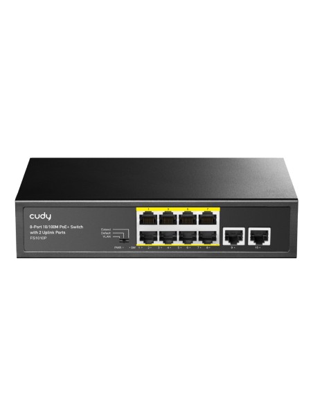 Switch PoE+ 10/100M a 8 Porte con 2 Porte Uplink, FS1010P