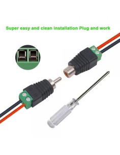 Adattatore Connettore Terminal Block 2-pin a RCA femmina 2