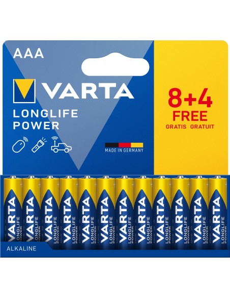 Confezione 12 Batterie Varta Longlife Power Ministilo AAA