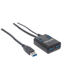 Hub USB 3.2 4 Porte con Alimentatore 5V 3A Nero 2