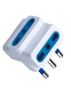 Adattatore triplo spina 16A Bianco 2