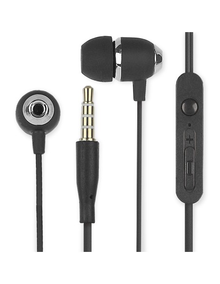 Cuffie Auricolari Audio 3.5 mm con Microfono Controllo Volume V5 Nero