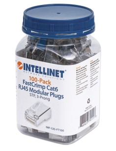 Confezione 100 Plug modulari RJ45 passanti Cat6 FastCrimp