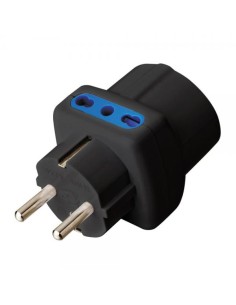 Adattatore Triplo Spina Schuko a Prese Bipasso con Schuko Nero 2