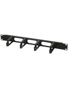 Pannello Passacavi 4 Anelli Lunghi 3 Fori 1U Nero 2