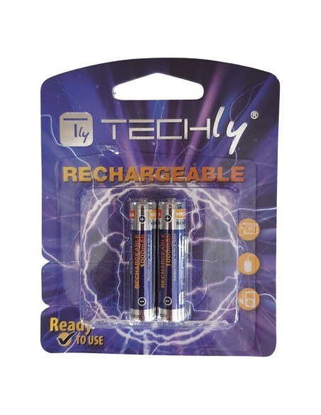 Blister 2 Batterie Ricaricabili Mini Stilo HR03 AAA 1000 mAh