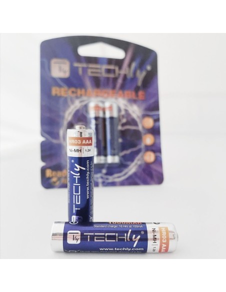 Blister 2 Batterie Ricaricabili Mini Stilo HR03 AAA 1000 mAh