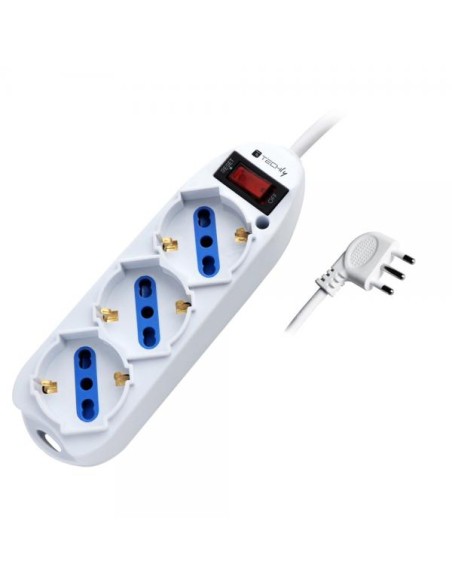 Multipresa 3 Posti Italiana Bipasso / Schuko con spina 10A
