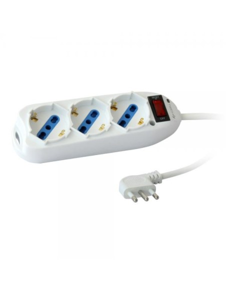 Multipresa 3 Posti Italiana Bipasso / Schuko con spina 10A