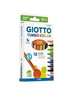 Pennarelli Giotto Turbo Color in fibra punta fine 2,8 mm - in conf. da 18 colori assortiti - F073400 2