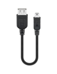 Cavo USB 2.0 A femmina/mini B 5 pin maschio 0,2 m Nero